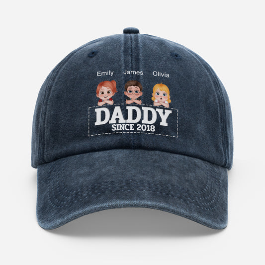 4642AUK1 personalised washed cotton cap for dadmum with kids names 4642ajtpnb