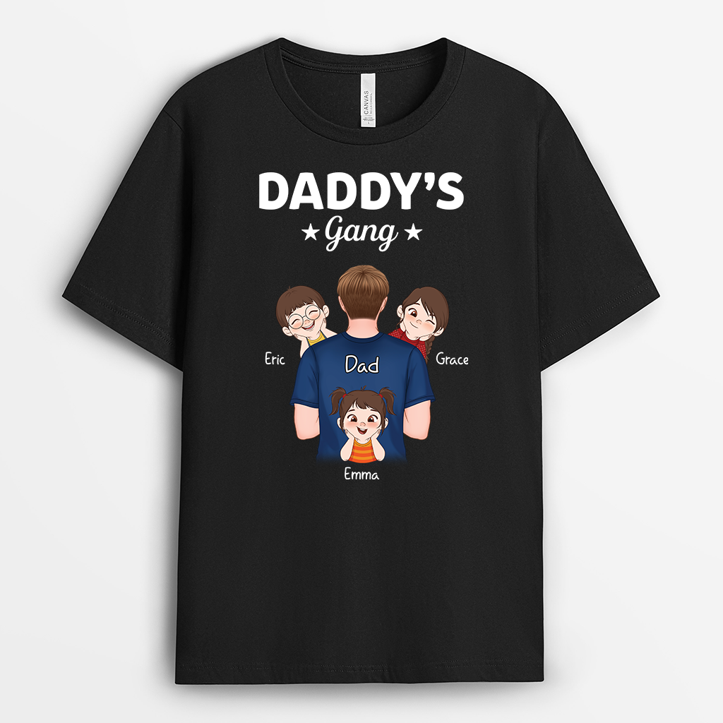 4769AUS1 personalized fathers apparel daddys gang t shirt 4769A3H0B
