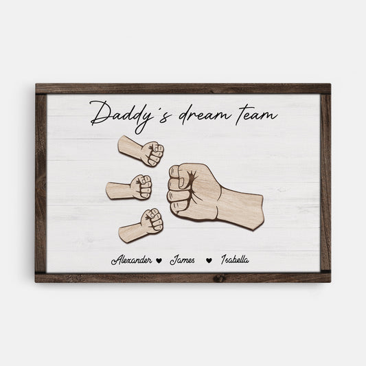 4815CUS1 personalized gifts for dads daddys dream team wooden canvas 4815C6Q5B_1648d5bf 8038 4feb 85b1 f6010927dc09