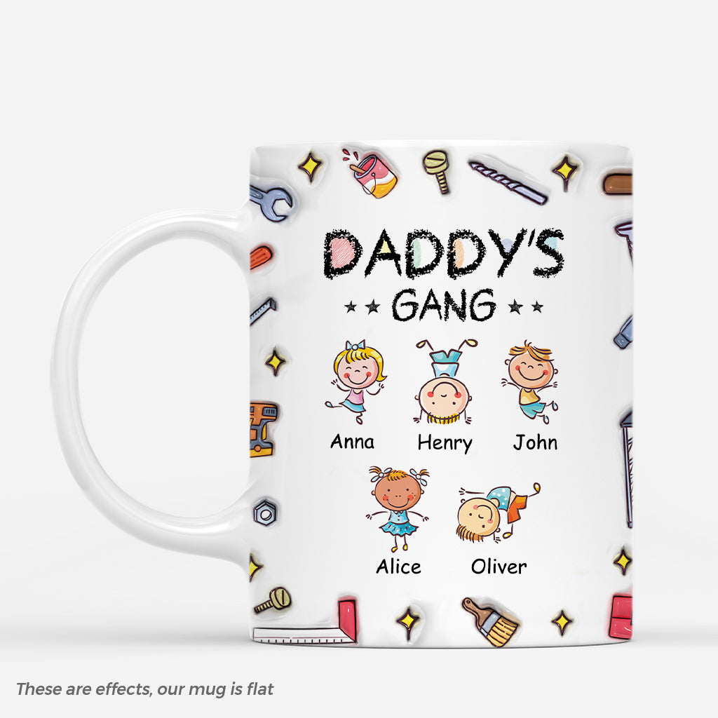 4827MUS1 3d printing effectpersonalized fathers present cute daddys gang 3d mug 4827M5M5B