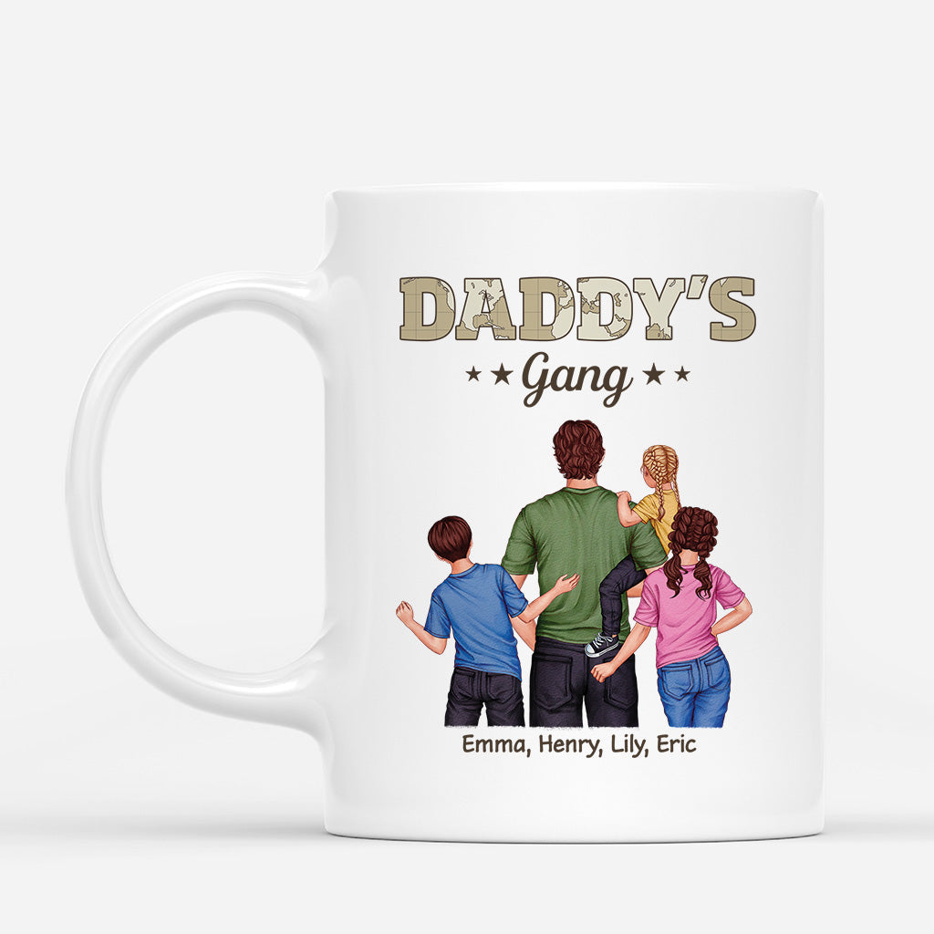 4855MUS1 personalized dad presents daddys gang mug with kid names  4855MKL0B