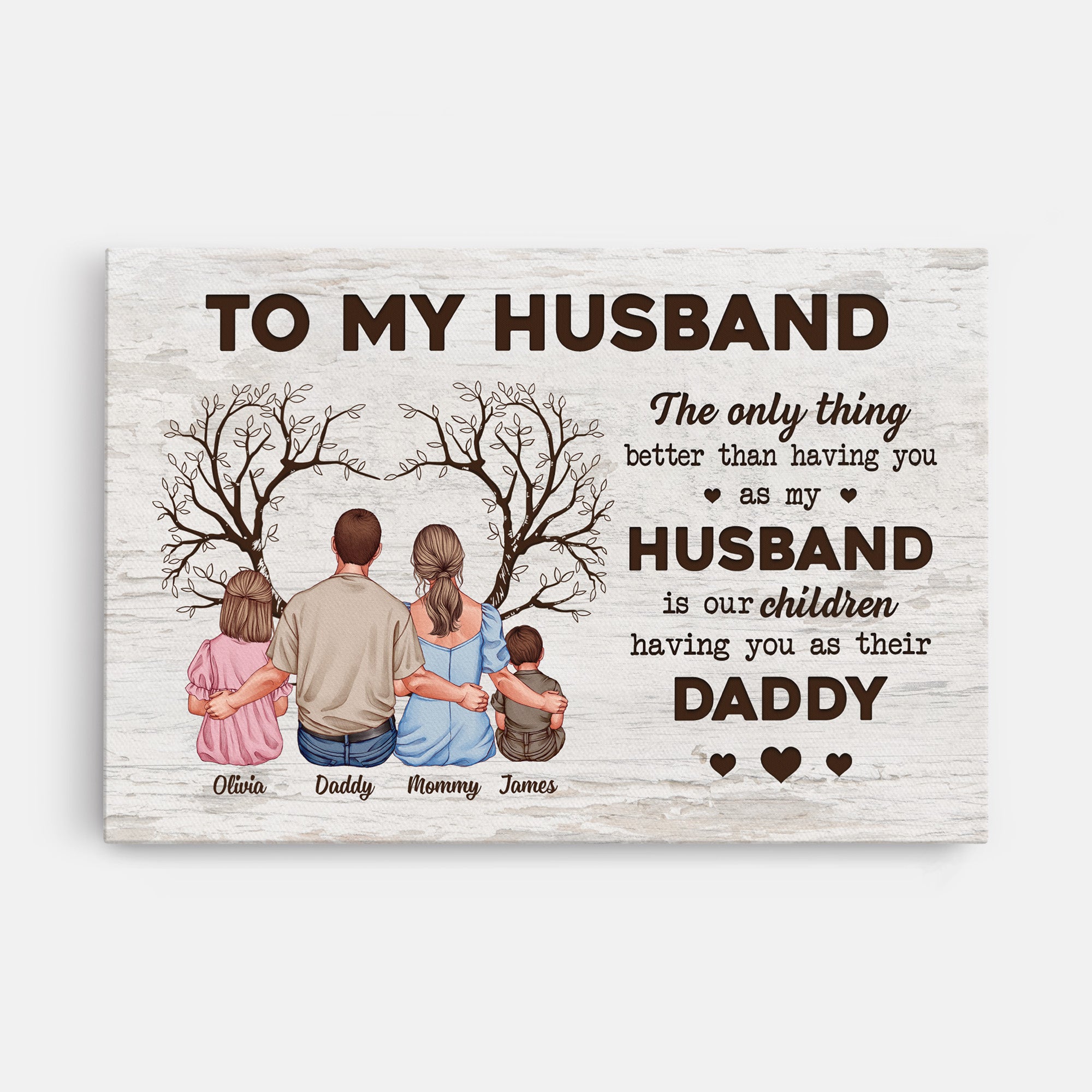 4864CUK1 personalized canvas for dad our children having you as their daddy art 4864C6YTB