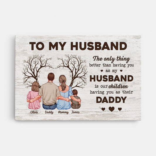 4864CUK1 personalized canvas for dad our children having you as their daddy art 4864C6YTB