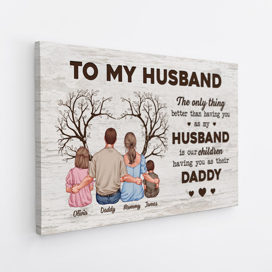 4864CUK2 personalized canvas for dad our children having you as their daddy art 4864C6YTB
