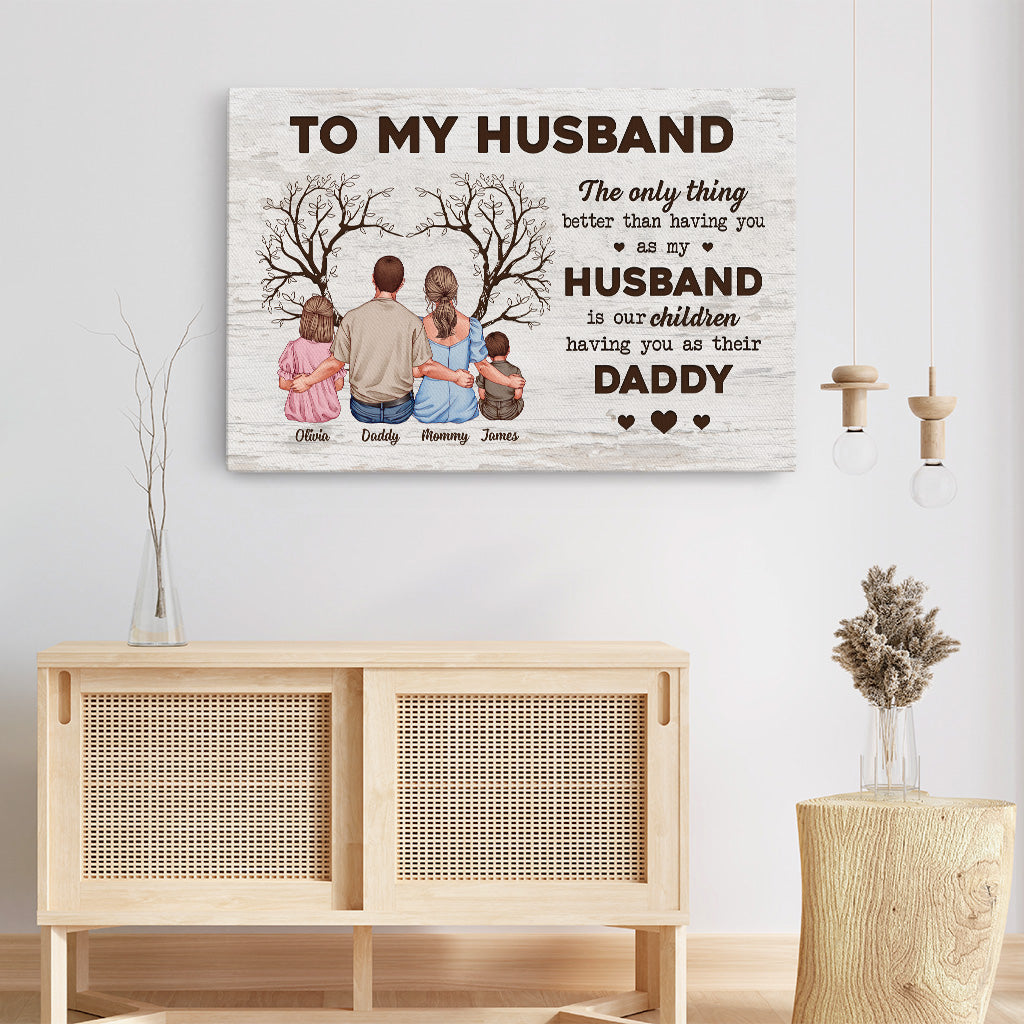 4864CUK3 personalized canvas for dad our children having you as their daddy art 4864C6YTB