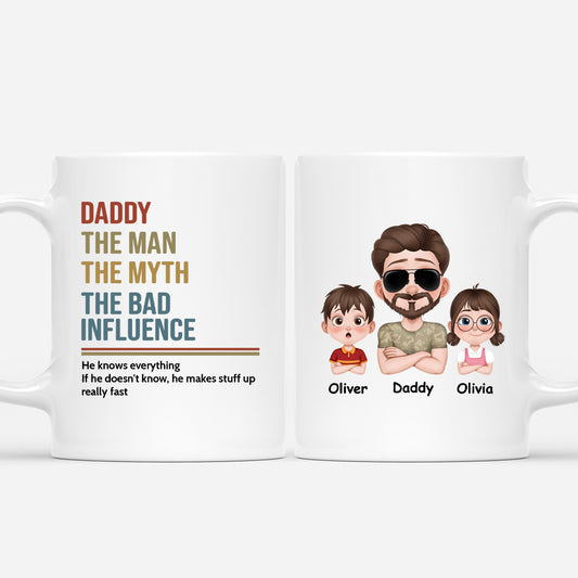 4868MUK1 custom funny dad gifts man myth bad influence vintage mug 4868M6YAB