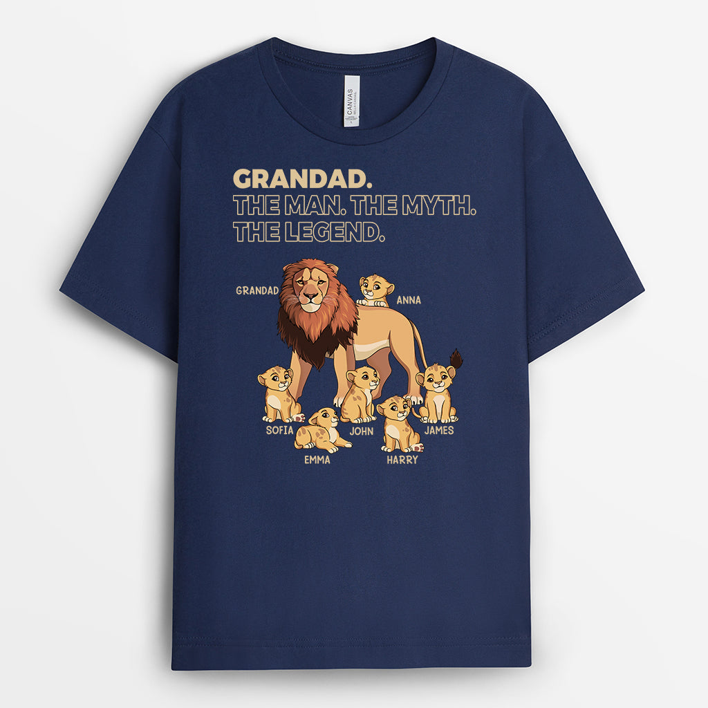 4890AUK2 personalized dad gifts lion daddy man myth legend t shirt 4890AKL8B