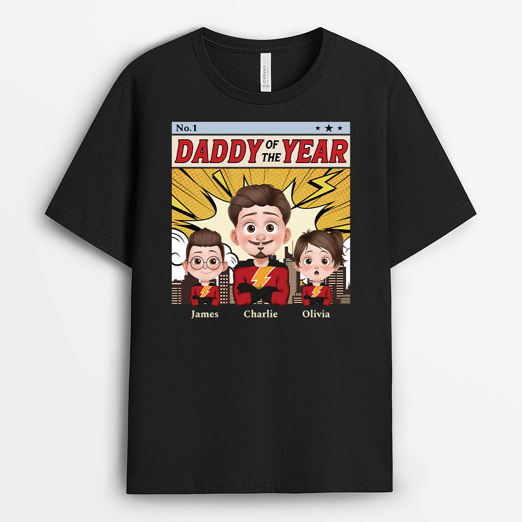 4899AUK1 custom gifts for dad dad of the year t shirt 4899A3GTB
