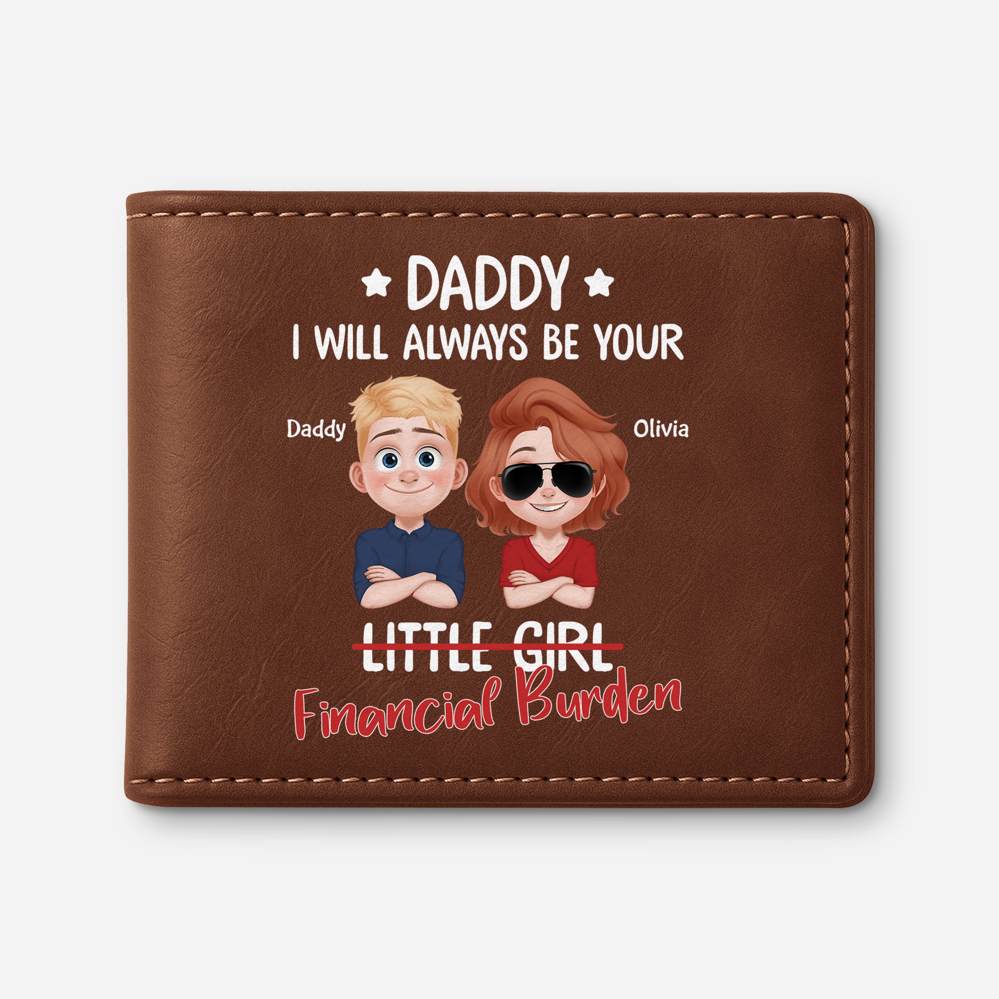 4902JUS1 custom gifts for dad financial burden daddy leather wallet 4902JTQ0B