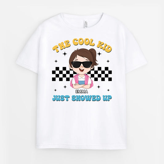 4937AUS1 personalized gifts for kids the cool kid just showed up shirt 4937AKQTK