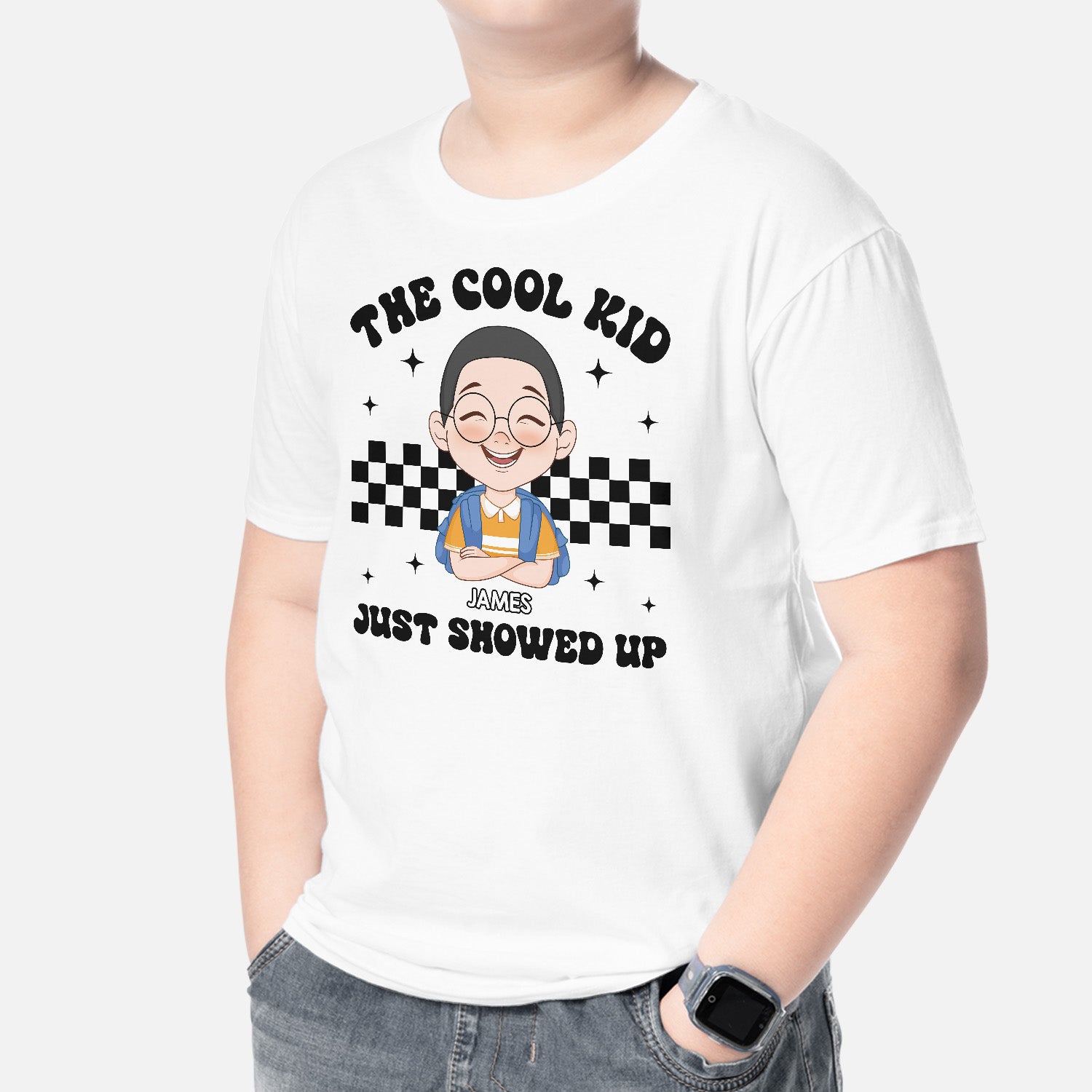 4937AUS2 personalized gifts for kids the cool kid just showed up shirt 4937AKQTK