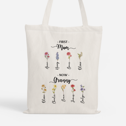 5040BUK1 personalised first_ mum now granny tote bag for grandma 5040bttna