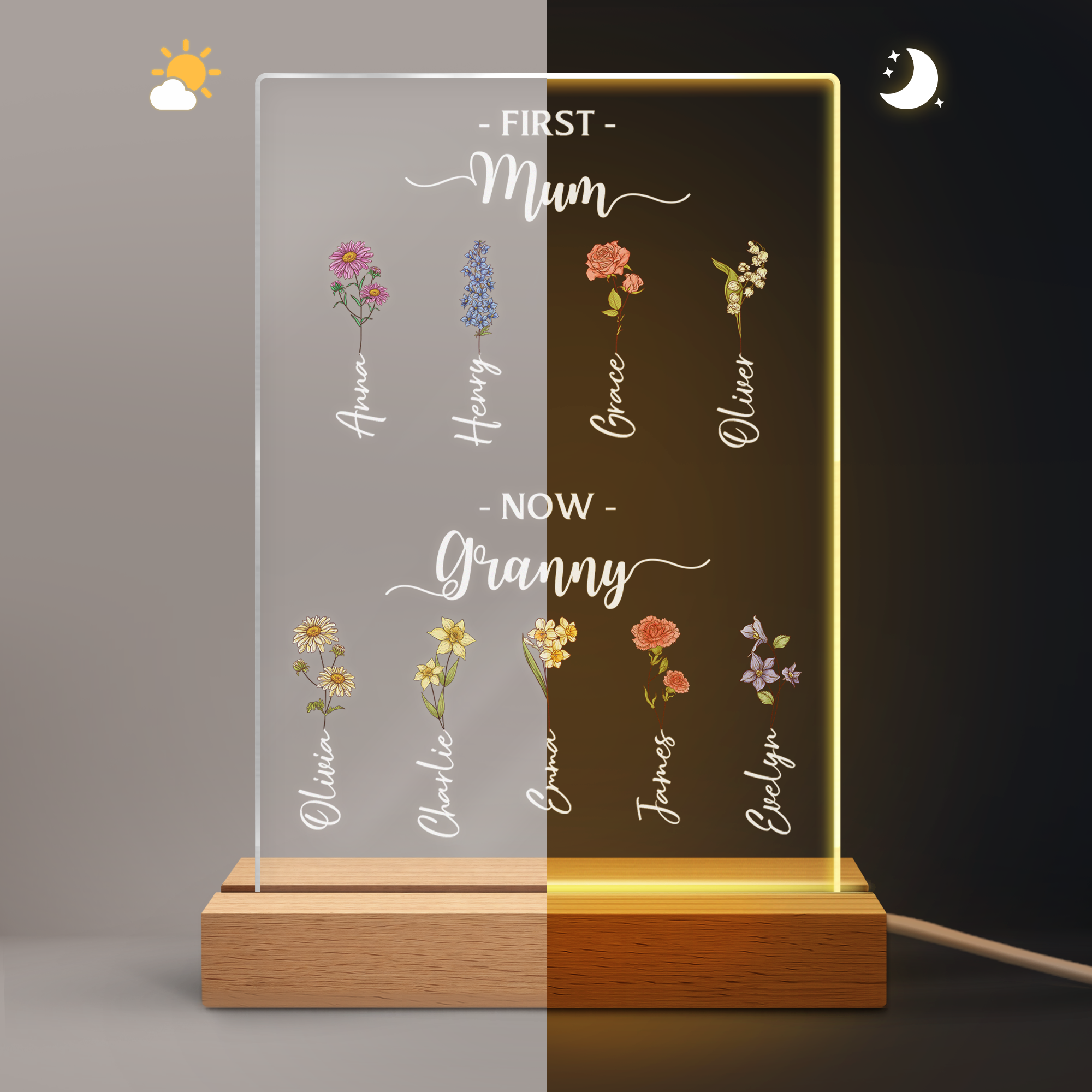 5040LUK5 personalised first_ mum now granny night light for grandma 5040lttna