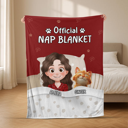 5057BUS2 personalized cat dad gifts official cat nap blanket_ 5057B36AD