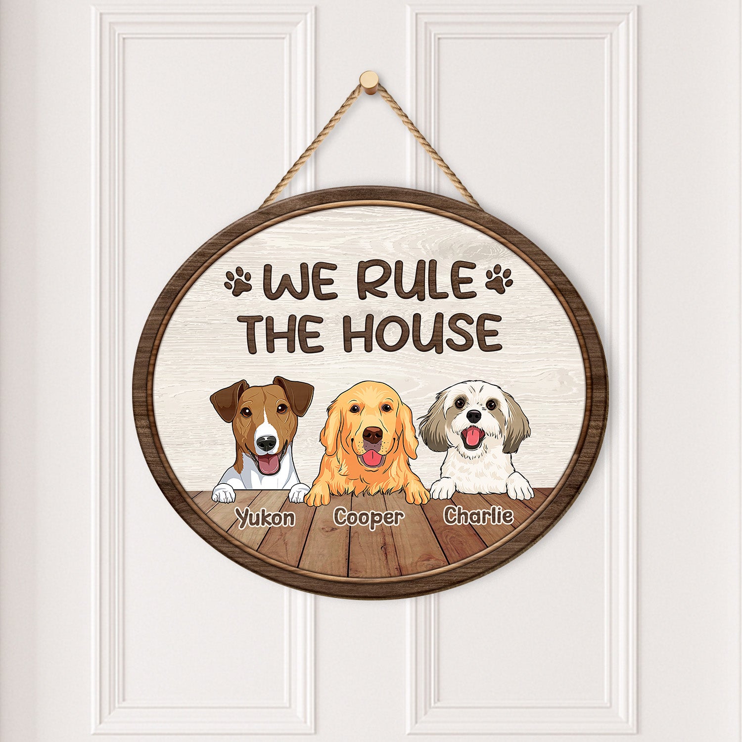 5094QUK2 personalised we rule the house wood sign for dog lovers 5094Q8ITC_4fddfc93 0e88 499c 9d95 4915fe15501f