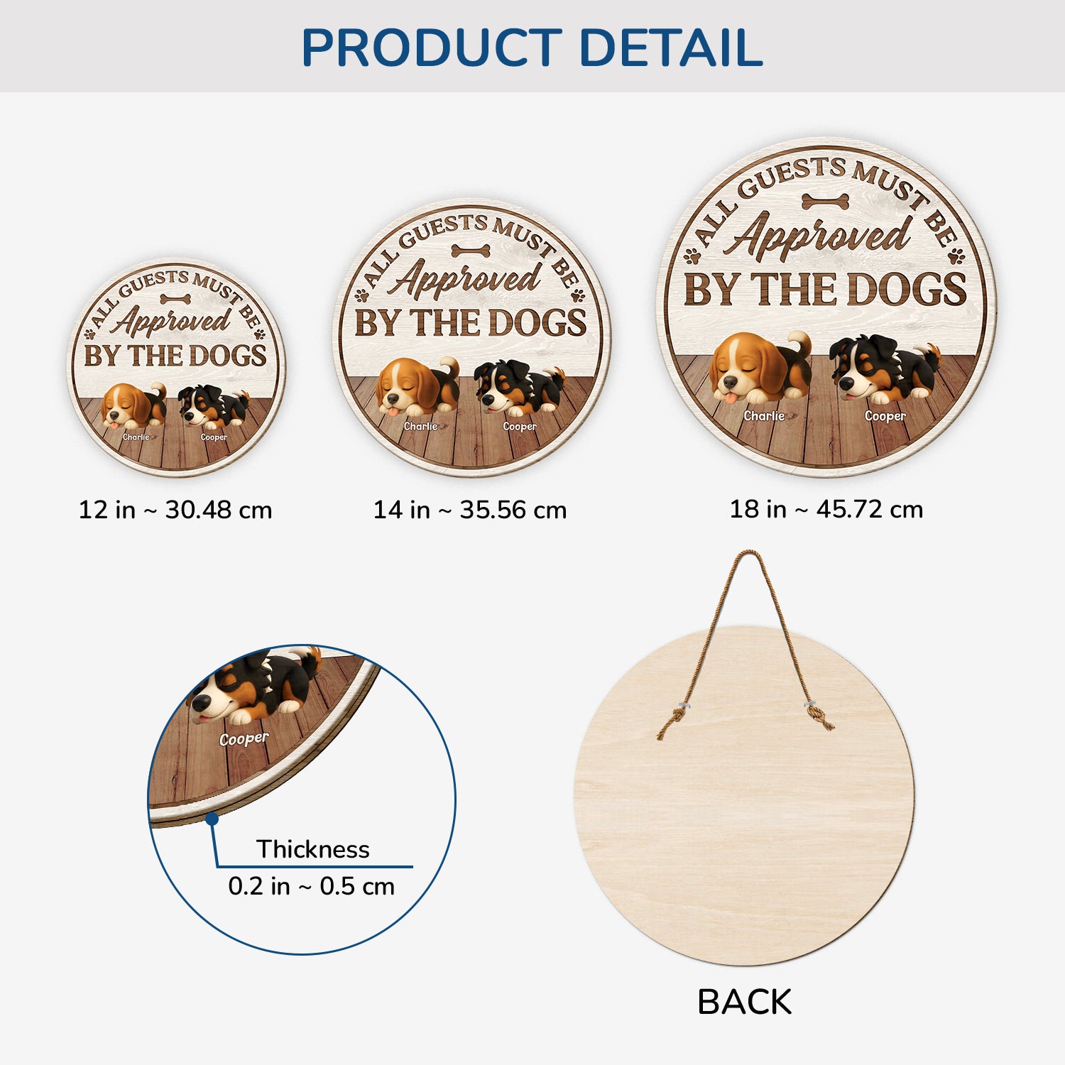 5125QUK3 custom wood dog signs_ all guests must be approved by the dog_ 5125Q3GNC