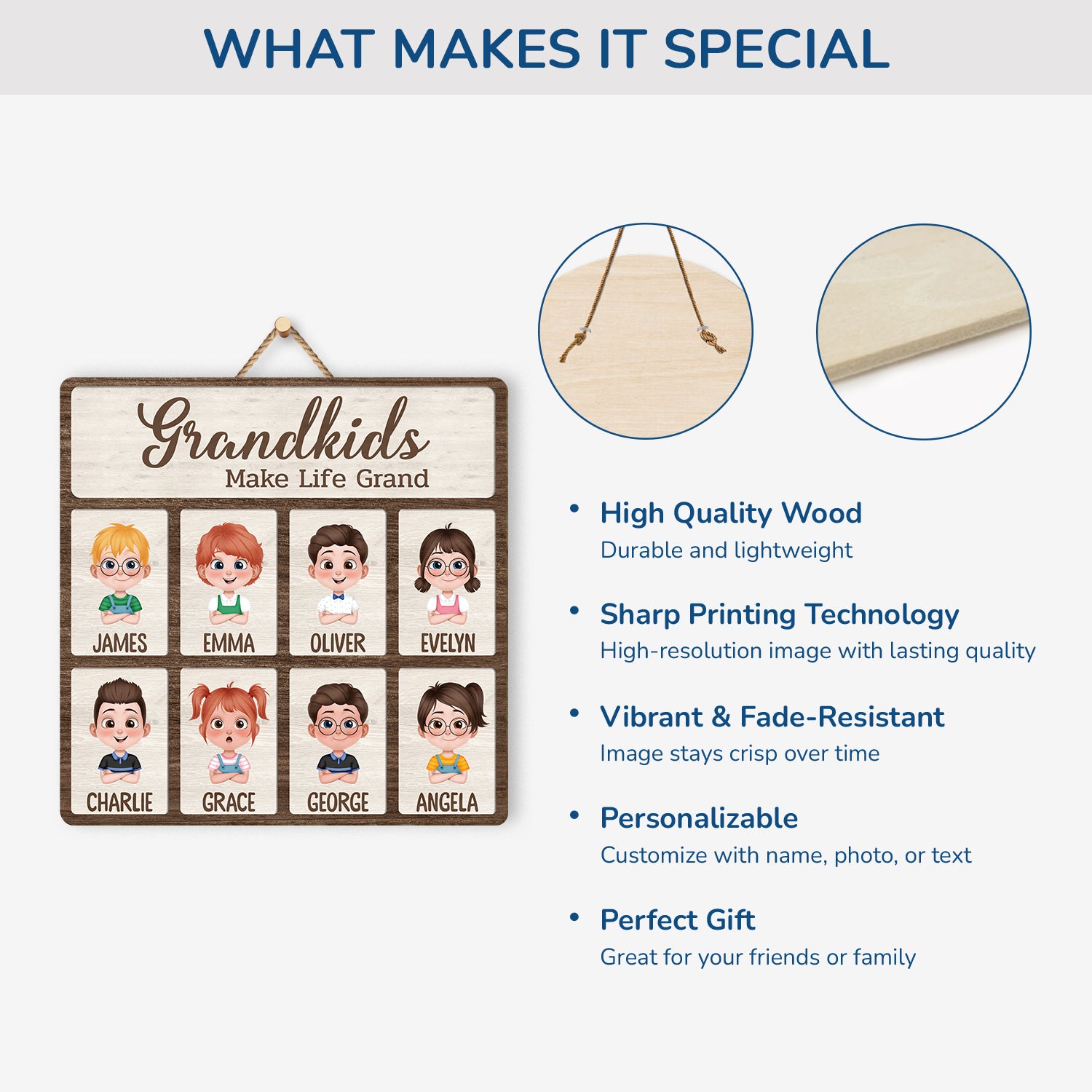5130QUS4 personalized wooden sign_s grandkids make life more grand 5130QTMNA