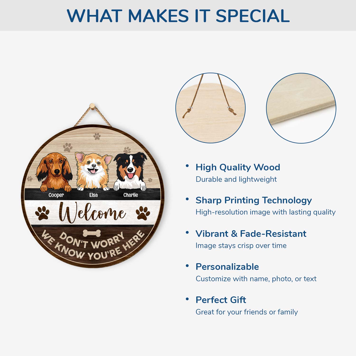 5133QUS4 personalized dog gifts for owners funny welcome wood sign 5133QTKAC
