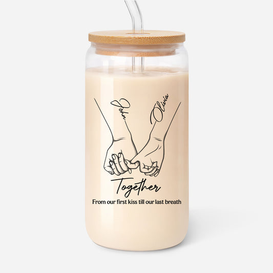 5150AUK1 personalised from our first kiss to our last breath_ glass cup for couples 5150attvng_1