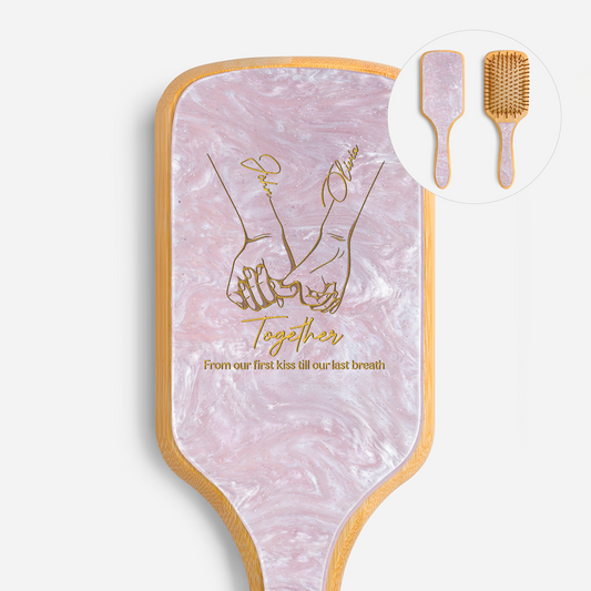 5150AUK1 personalised together engraved acetate hairbrush for couples 5150aqtfna
