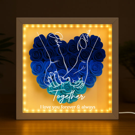 5150OUK1 personalised from our first kiss to our last breath_ flower shadow box for couples 5150otvng_3