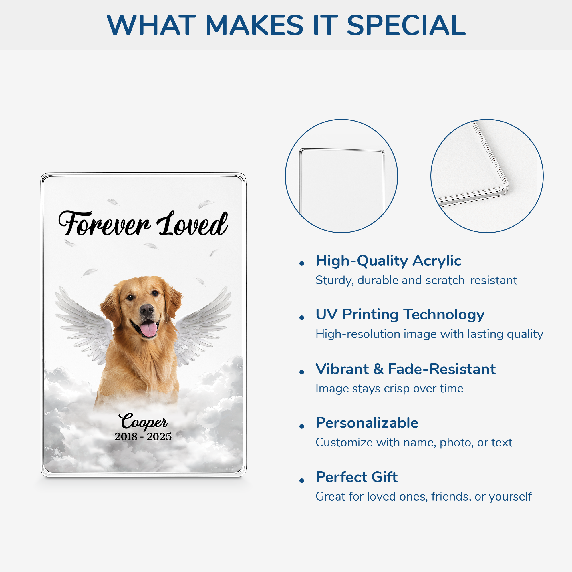 5155RUS4 personalized acrylic plaques with photo dog memorial gifts 5155R