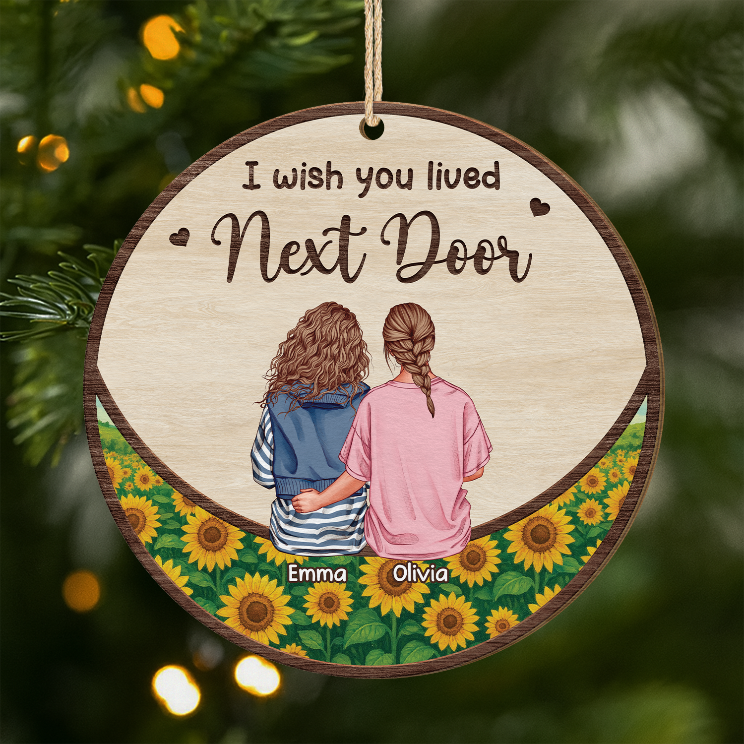 5198OUK1 personalized 1 layered wood ornaments xmas gifts for female friends 5198O3ZZF