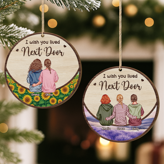 5198OUK2 personalized 1 layered wood ornaments xmas gifts for female friends 5198O3ZZF