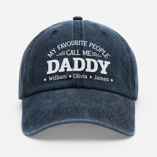 5201AUK1 personalised my favourite people call me grannygrandaddadmum washed cotton cap 5201aj8fnb