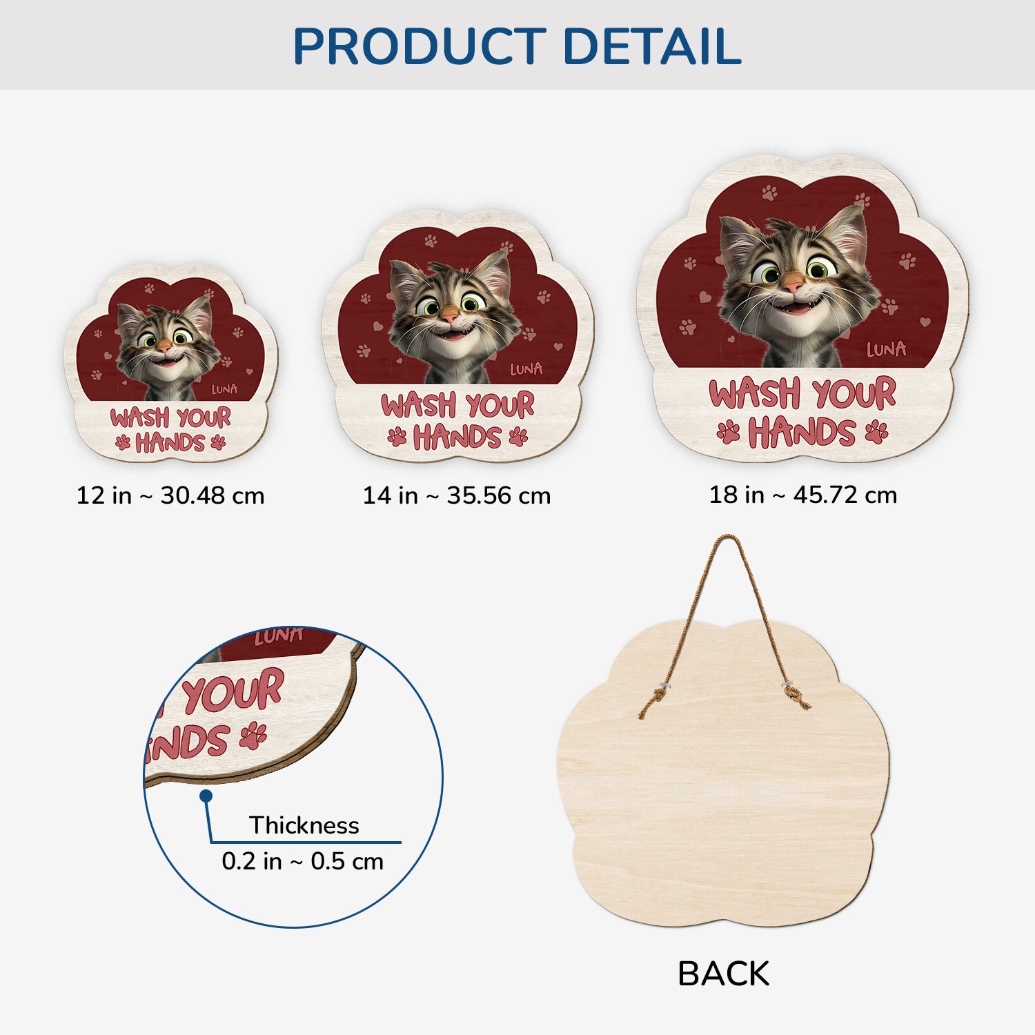 5214QUS3 custom gifts for cat lovers wash your paws wood signs  5214QK6ND