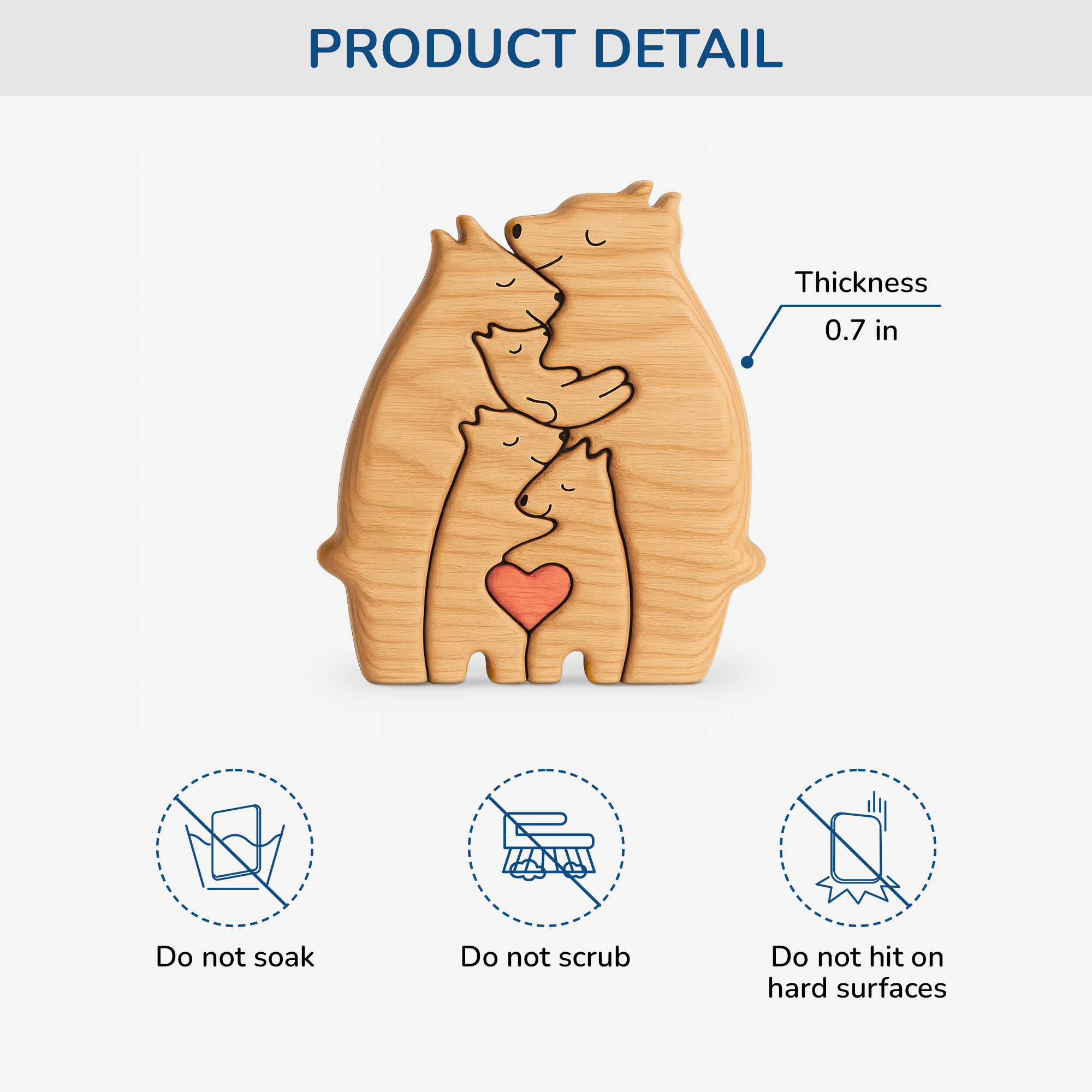 5245QUS3 personalized family gifts family bear wooden puzzles 5245Q
