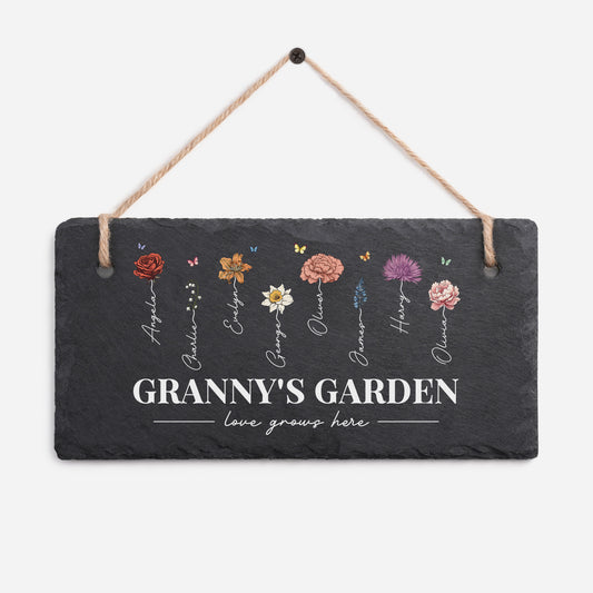 5249AUK1 personalised mummygrannys garden slate sign 5249aetpta