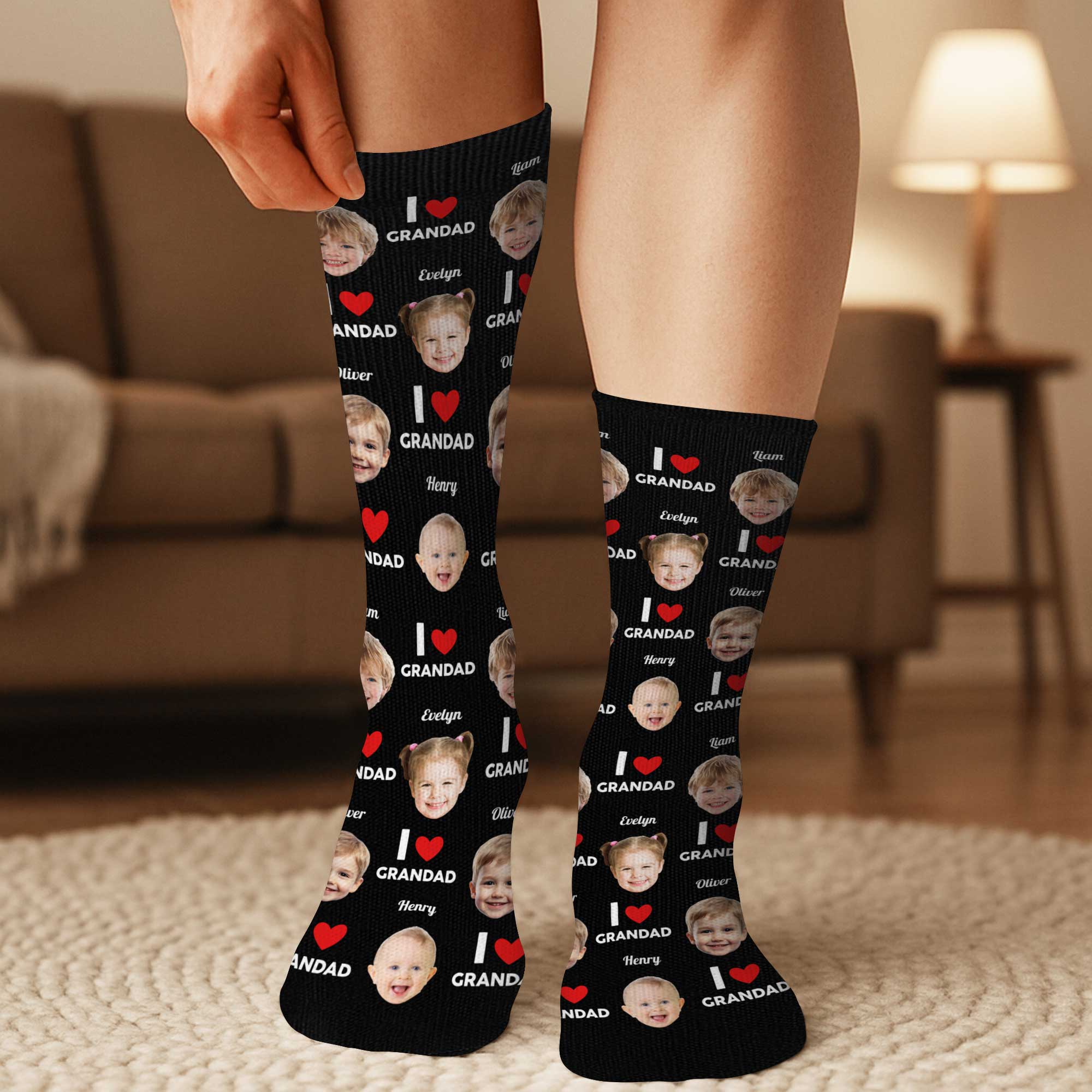 5315JUK3 personalised i love grandad socks with faces 5315jtiabs