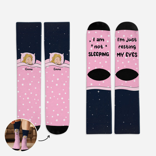 5320JUK1 custom socks im not sleeping im just resting my eyes socks 5320J3ZZB