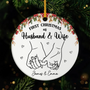 5343OUS1 custom ceramic ornament first christmas as husband and wife gifts_ 5343OKV0G