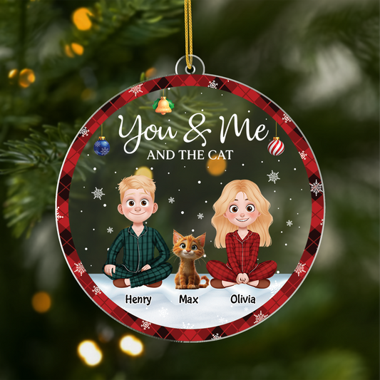 5360OUK1 custom christmas gifts for couples cat acrylic ornament_ 5360OKZ0D