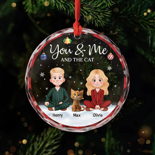 5360OUK1 personalized christmas gifts for couples glass cat ornaments_ 5360OKYZD