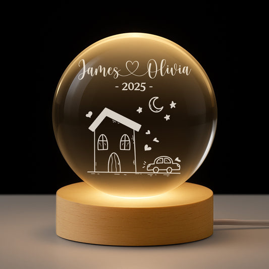 5375LUS1 house crystal ball lamp personalized gifts for couples 5375L3TNG
