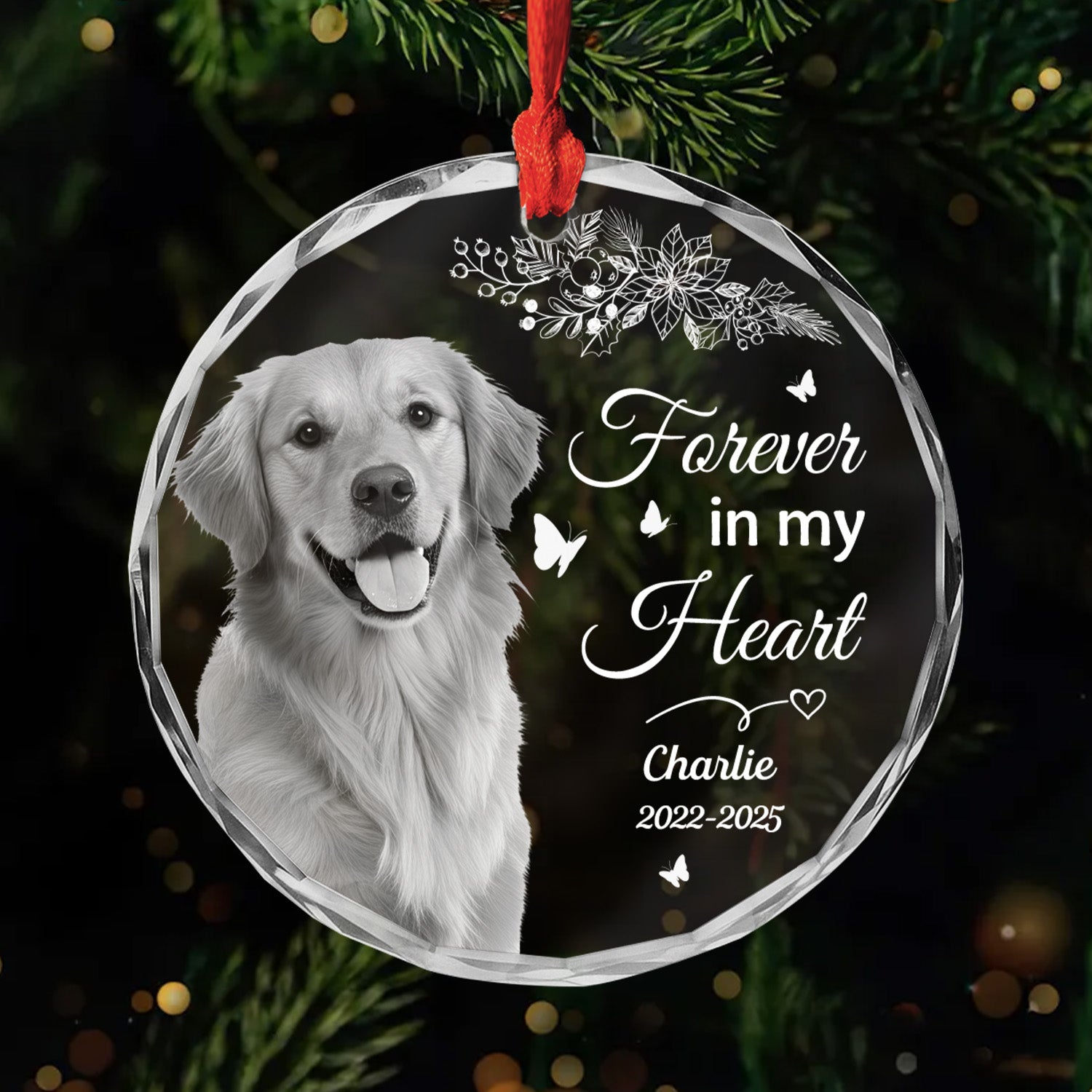 5399OUS1 glass pet memorial christmas ornament custom photo memorial gifts 5399O8LNC