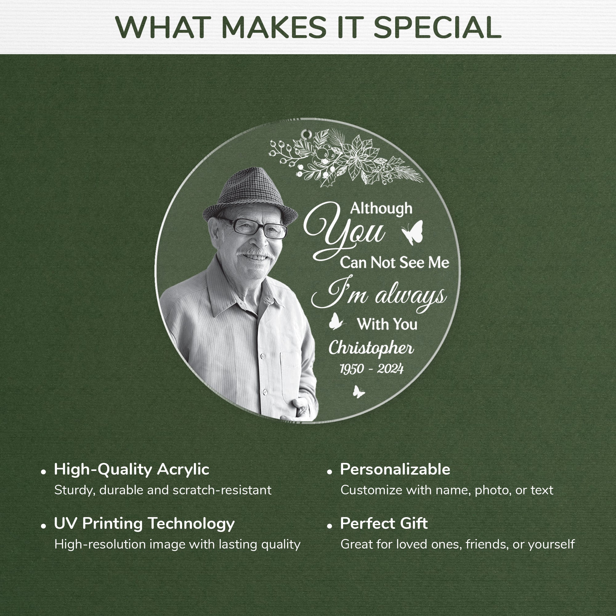 5399OUS4 acrylic memorial photo ornament personalized remembrance gifts 5399O8PNB