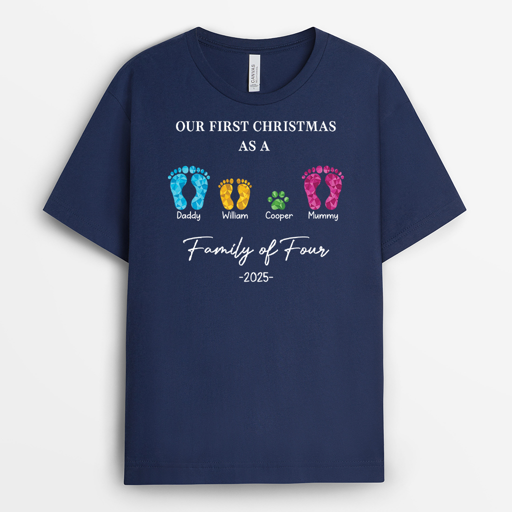 5401AUK2 matching family shirts_ our first christmas as a family of 4 5401A3ZQI