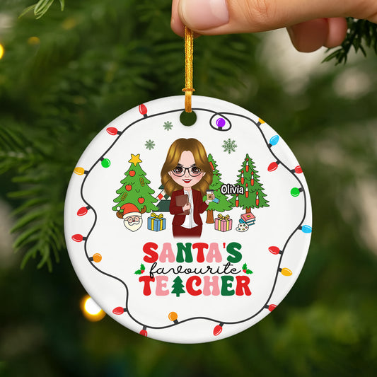 5406OUK1 personalised santas teacher ceramic ornament 5406O_57c7aa5e 46c4 461a a51e 7108b205b496