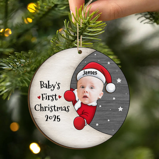 5433OUS2 custom 1 layered wood ornaments_ babys first christmas gifts 5433O8QNK