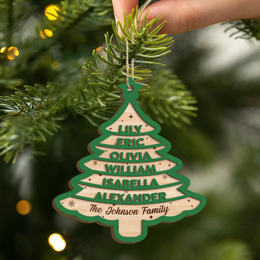 5449OUK2 custom family gifts 2 layered christmas tree wood ornaments_ 5449O6ZMF