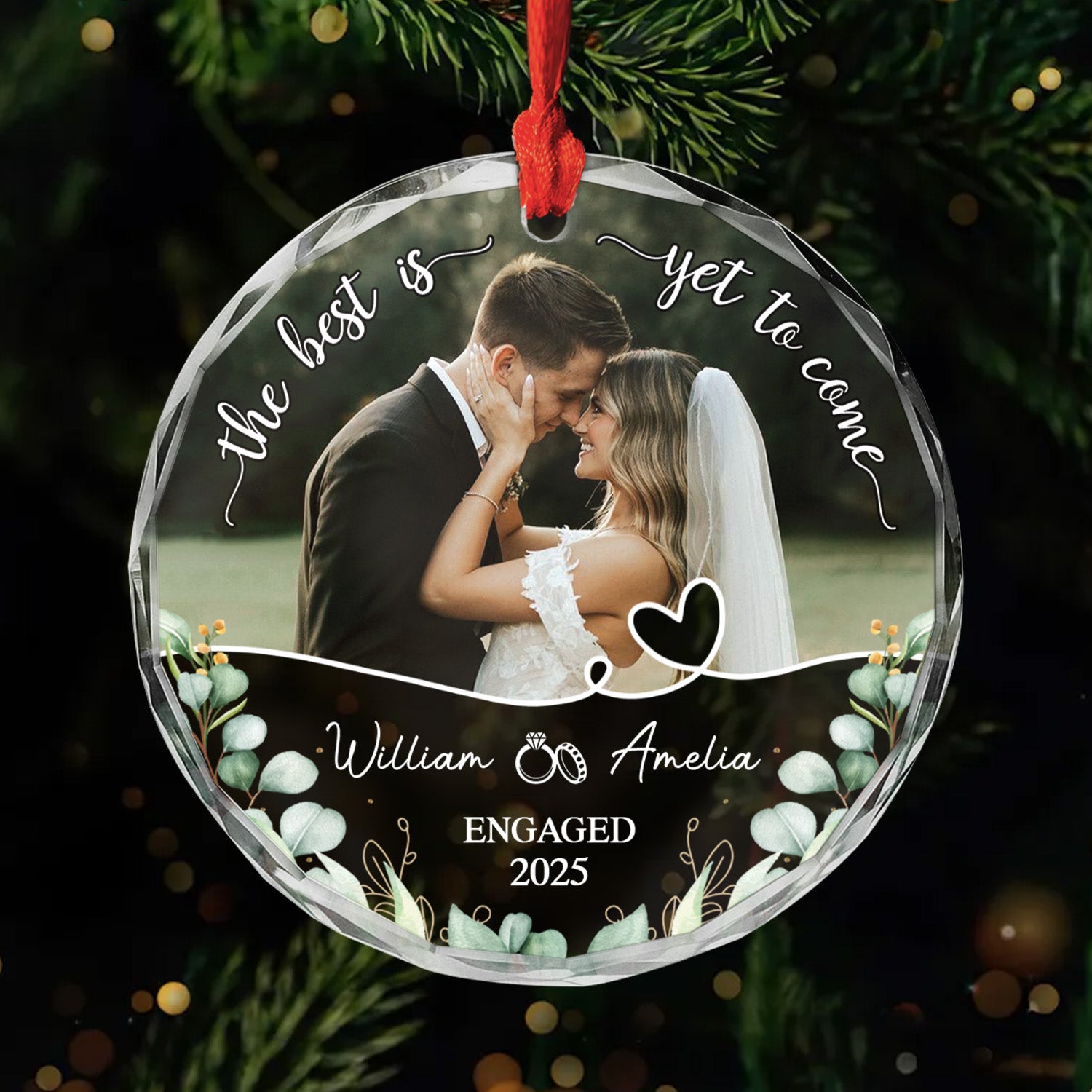 5473OUS1 custom engagement gifts for couples glass photo ornaments_ 5473O3PTG