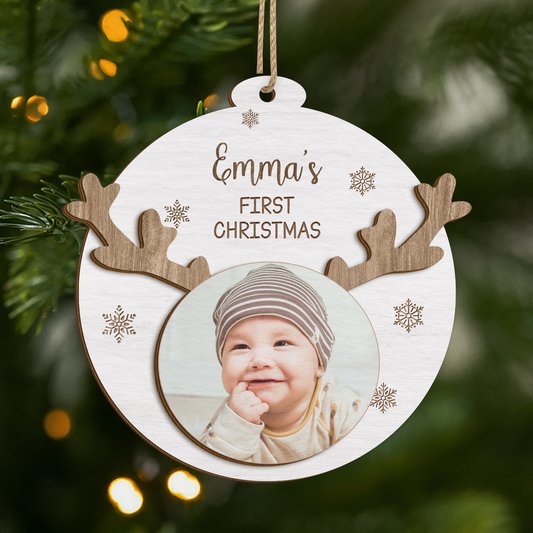 5518OUS1 babys 1st christmas gifts personalized 2 layered wood ornament 5518OKVCK
