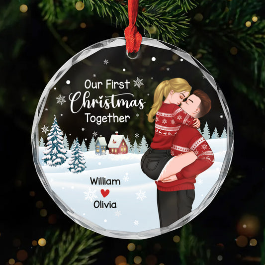 5553OUK1 custom gifts for couples first christmas together glass ornament 5553OTZTG_6cefe7cb 7c23 439b 99c4 86619bf34c39