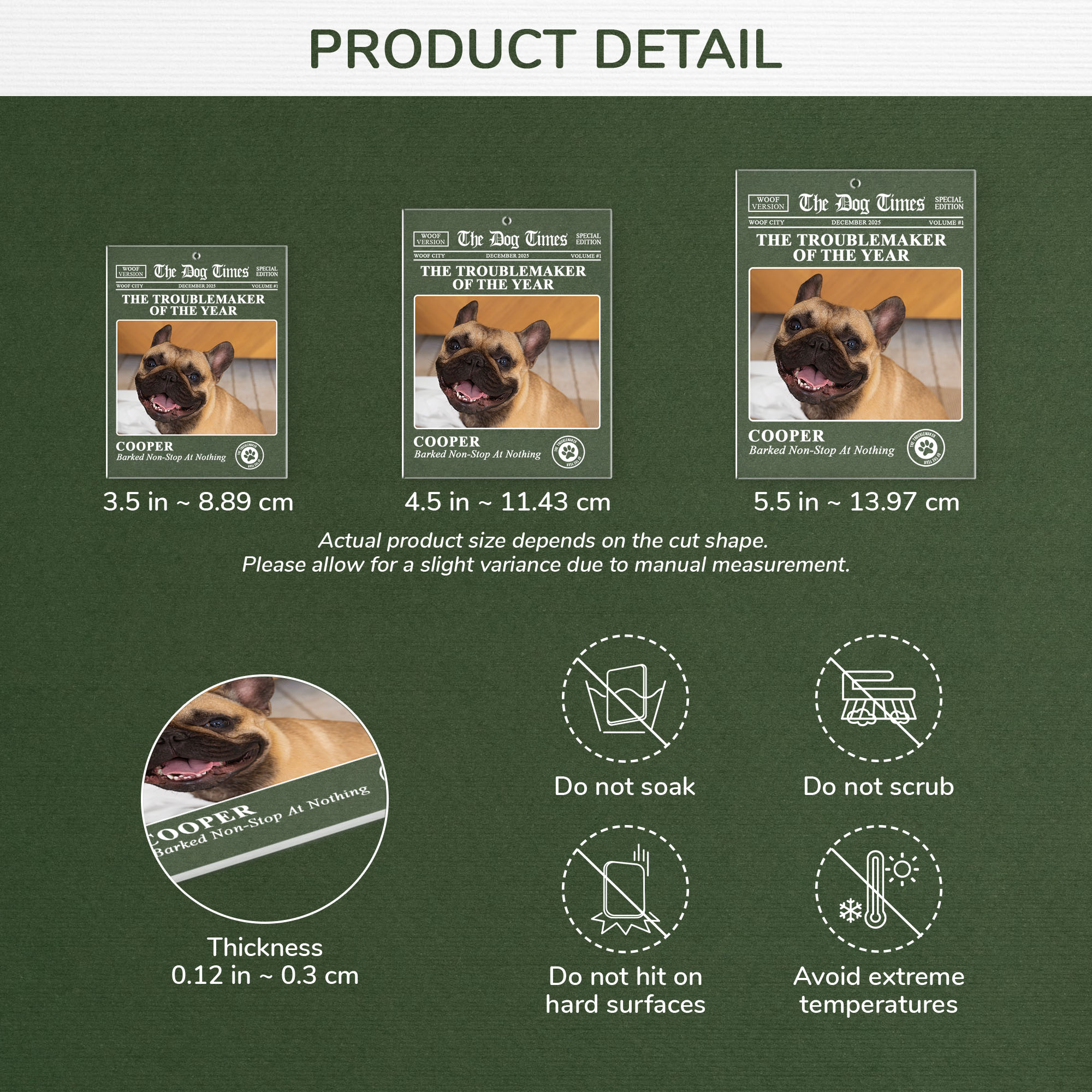 5560OUS3 personalized gifts for dog lovers magazine photo acrylic ornament 5560O