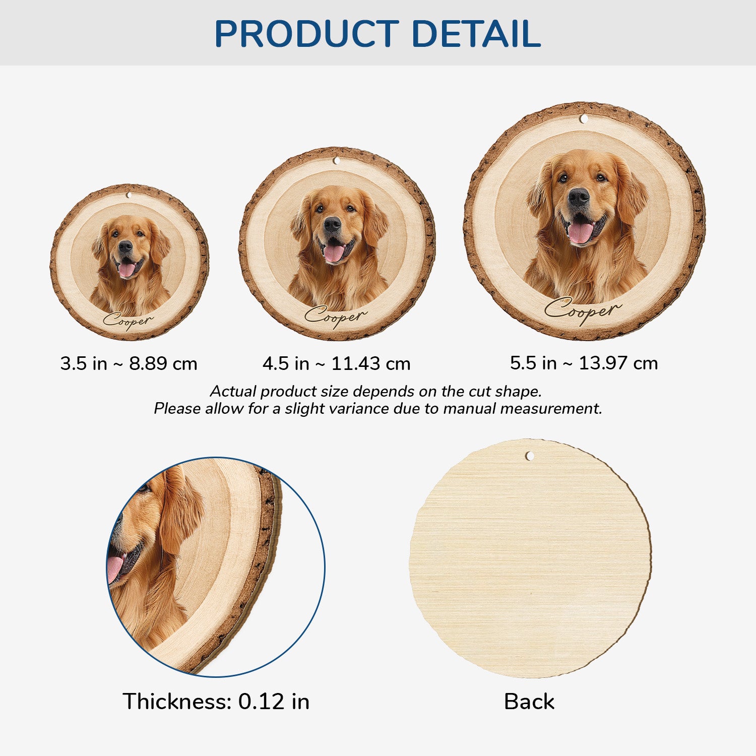 5595OUS3 personalized dog lover gifts 1 layered wooden ornament 5595O3LCC