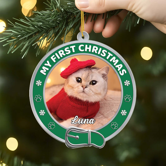 5608OUS2 custom cat photo gifts_ acrylic my first christmas ornament_ 5608OTQTD